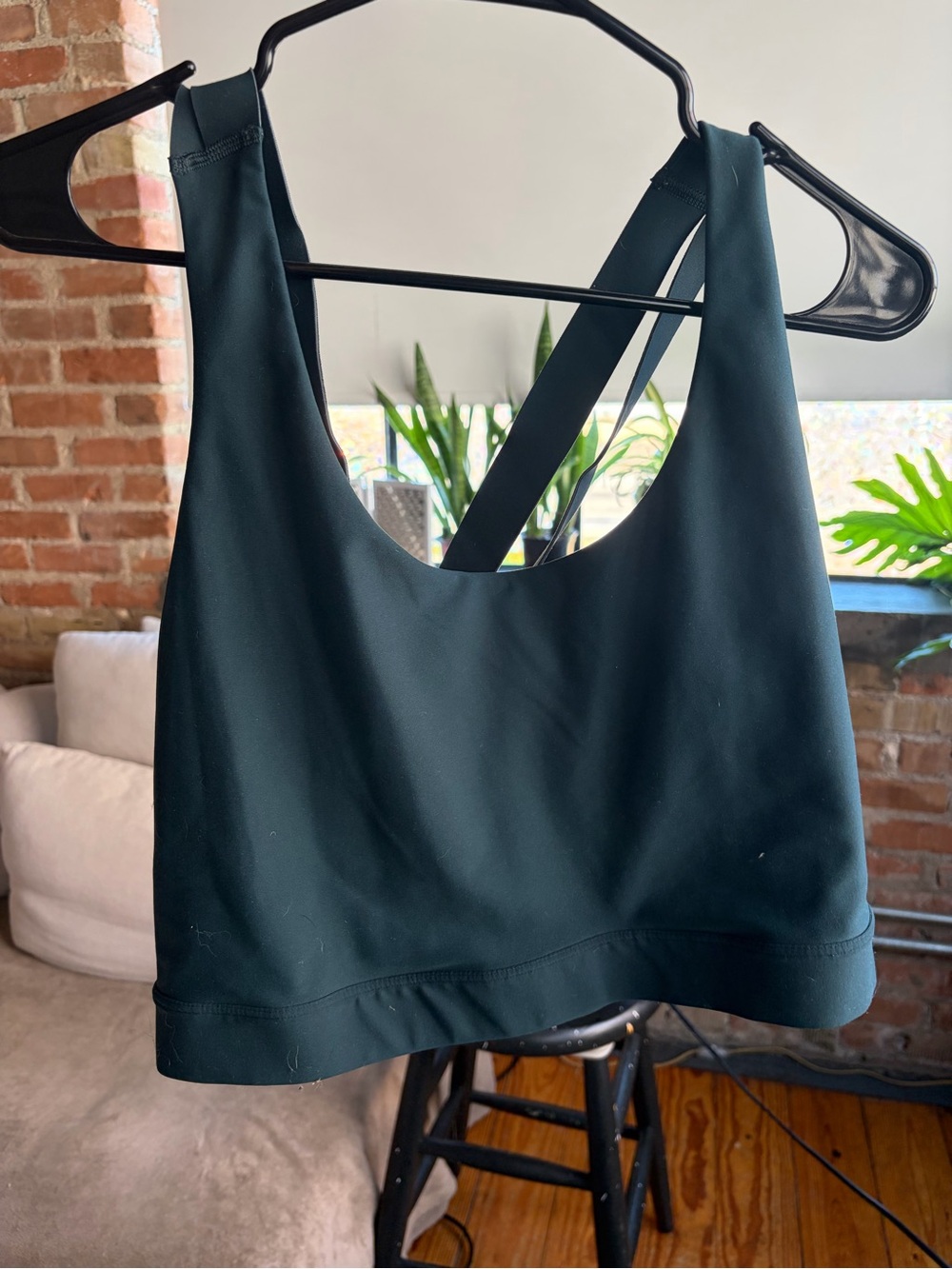 Old Navy PowerSoft Sports Bra 3X Dark Green Strappy Cross Back